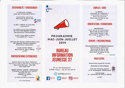 programme du bureau information jeunesse de mai à juillet 2019